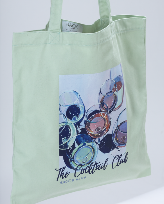 The Cocktail Club Tote Bag - Matcha Mojito