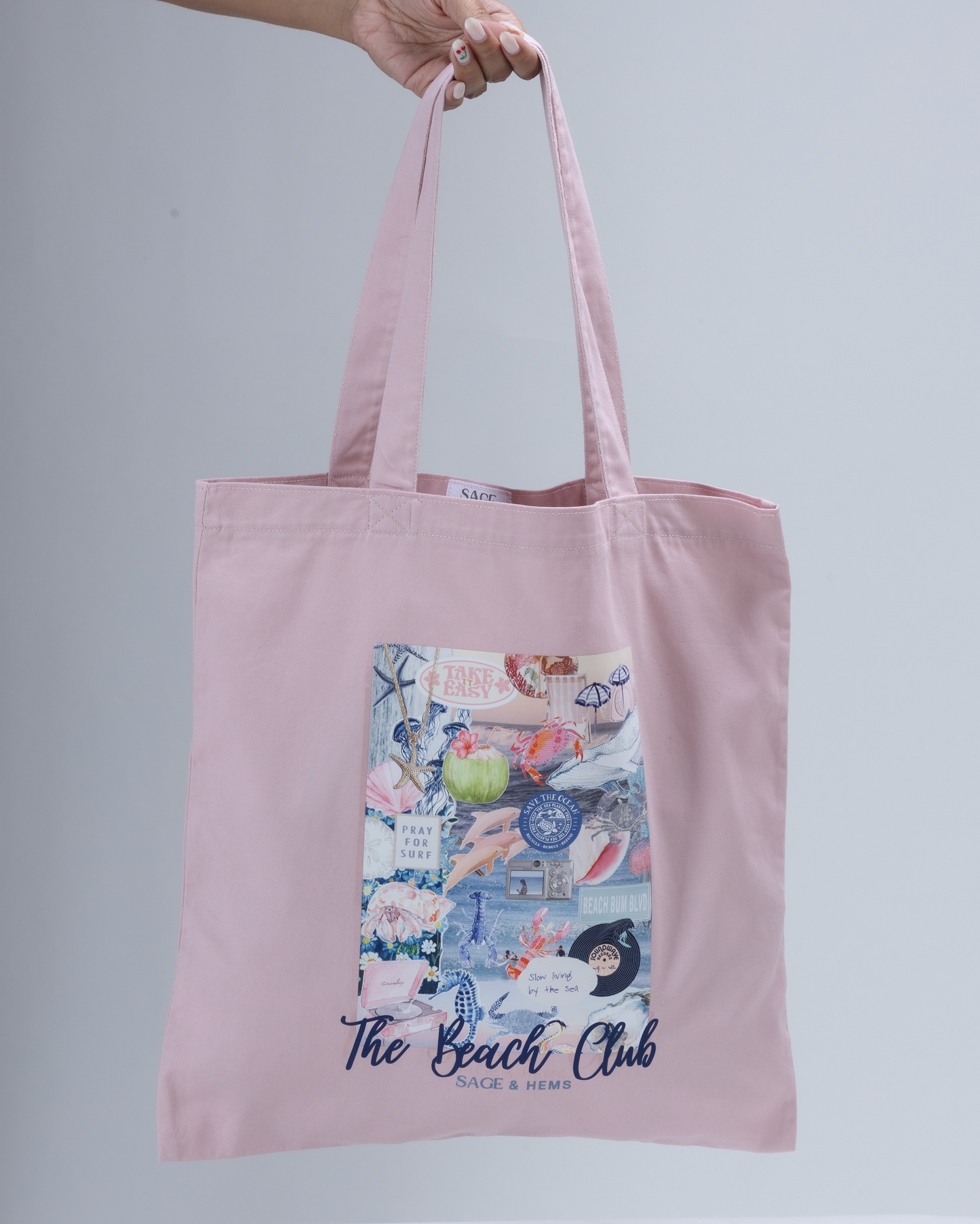 The Beach Club Tote Bag - Rosé Tide