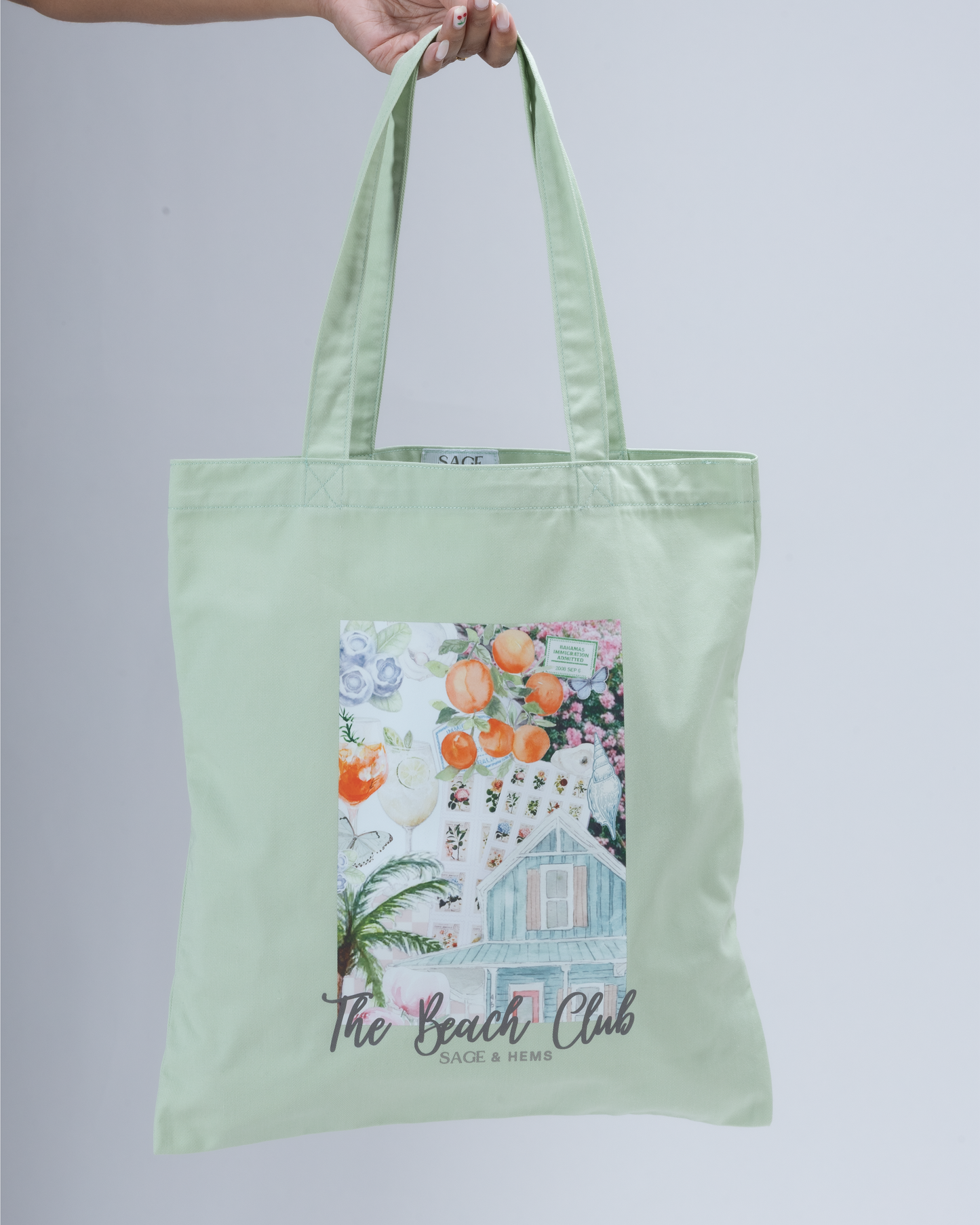 The Beach Club Tote Bag - Lagoon Leaf