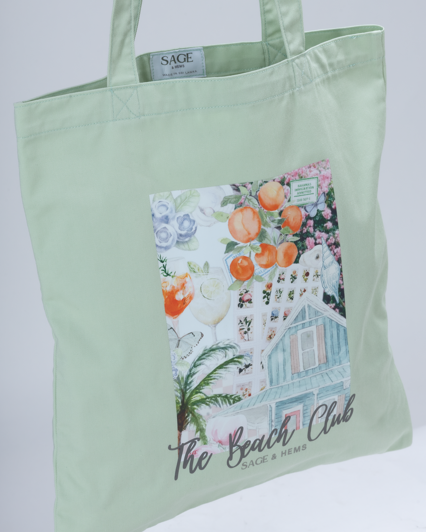 The Beach Club Tote Bag - Lagoon Leaf
