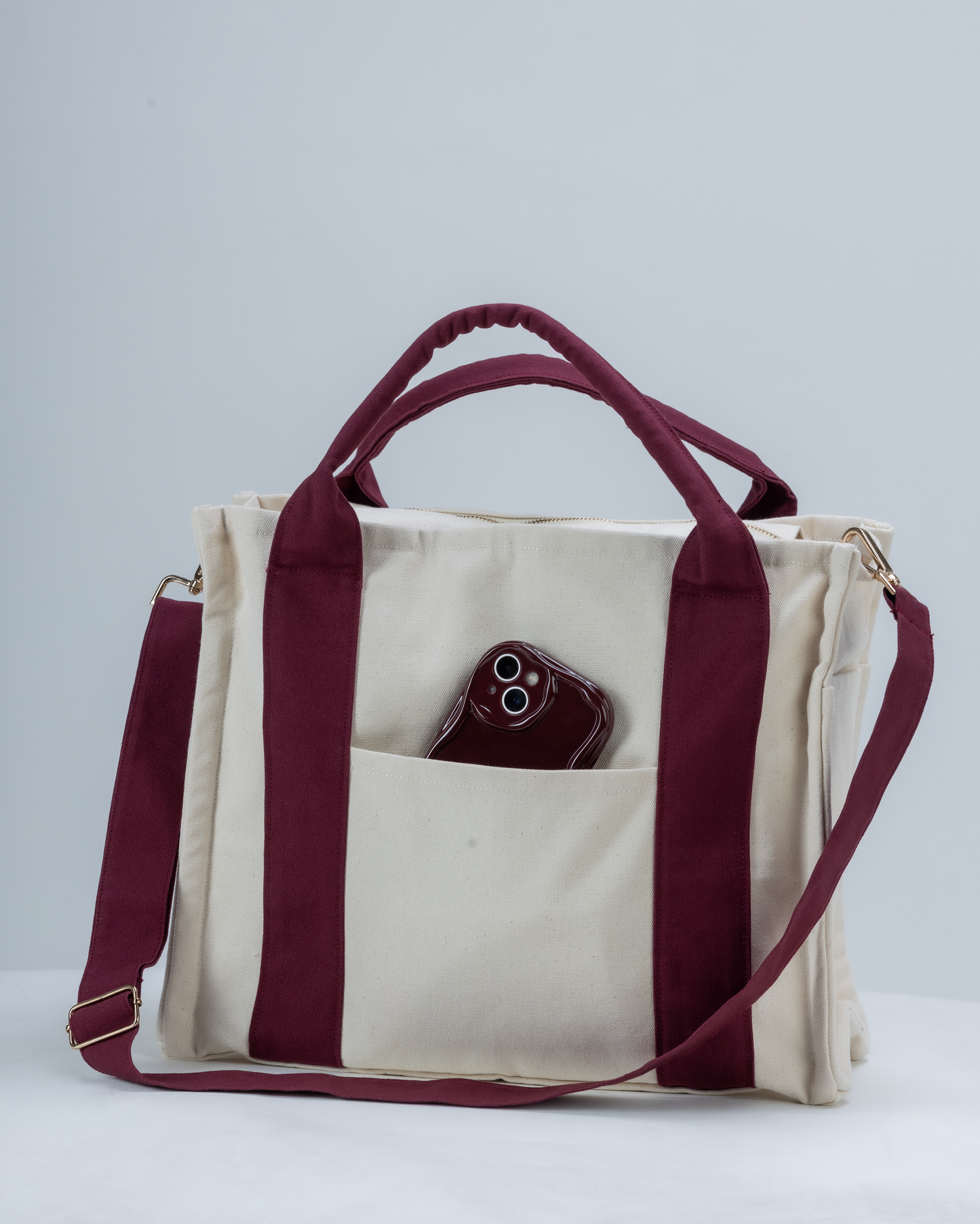The Aubrey On-the-Go Bag - Crimson Cream