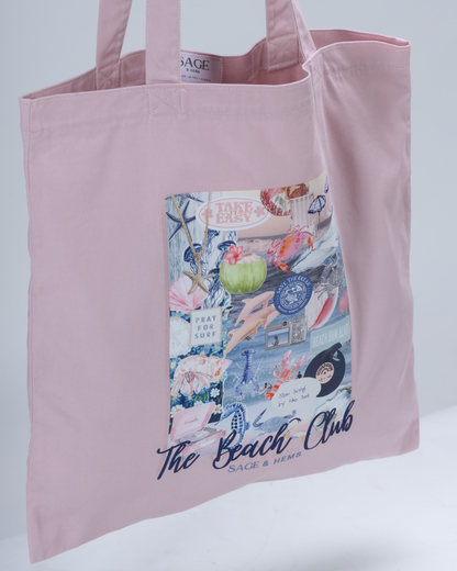 The Beach Club Tote Bag - Rosé Tide